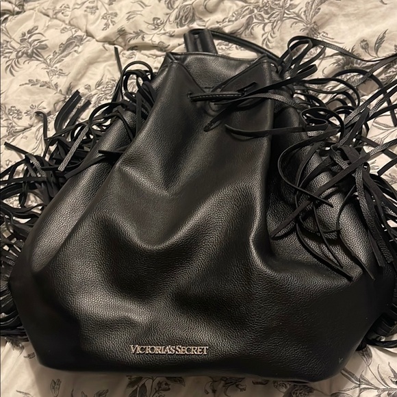 Victoria's Secret Black Backpack with Fringe Details - Picture 1 of 4